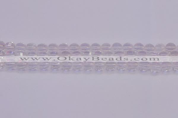 CCC621 15.5 inches 6mm faceted round natural white crystal beads