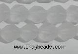 CCC627 15.5 inches 8mm faceted nuggets matte white crystal beads