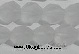 CCC629 15.5 inches 12mm faceted nuggets matte white crystal beads