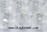 CCC642 15 inches 10mm faceted round white crystal beads