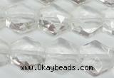 CCC750 15.5 inches 14*14mm faceted hexagon natural white crystal beads