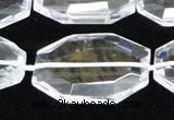 CCC752 15.5 inches 18*28mm faceted octagonal natural white crystal beads