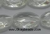 CCC805 15.5 inches 18*25mm faceted oval natural white crystal beads