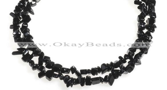 CCH02 35 inches black agate chips gemstone beads wholesale