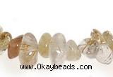 CCH11 16 inches quartz rutilated chips gemstone beads wholesale