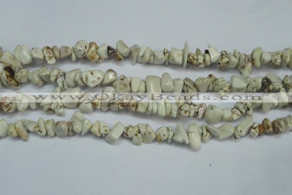 CCH232 34 inches 5*8mm white howlite turquoise chips beads wholesale