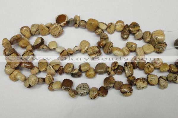 CCH331 15.5 inches 10*15mm picture jasper chips beads wholesale