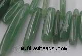 CCH405 15.5 inches 6*22mm - 7*35mm green aventurine chips beads