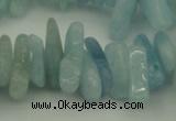 CCH603 15.5 inches 3*12mm - 4*16mm aquamarine chips gemstone beads