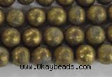 CCJ351 15.5 inches 8mm carved round plated China jade beads