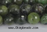 CCJ424 15.5 inches 12mm faceted round dendritic green jade beads