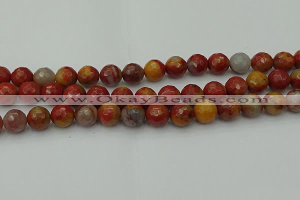 CCJ464 15.5 inches 12mm faceted round colorful jasper beads