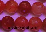 CCL54 15 inches 10mm faceted round carnelian gemstone beads