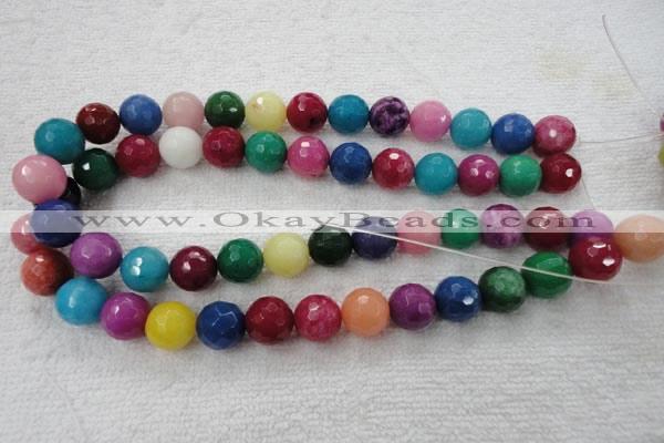 CCN1004 15.5 inches 10mm faceted round multi colored candy jade beads