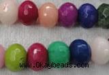 CCN1012 15.5 inches 10*14mm faceted rondelle multi colored candy jade beads