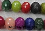 CCN1015 15.5 inches 13*18mm faceted rondelle multi colored candy jade beads