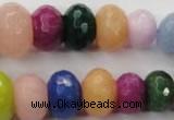 CCN1018 4*6mm - 13*18mm faceted rondelle multi colored candy jade beads