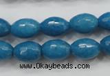 CCN1493 15.5 inches 10*14mm faceted rice candy jade beads wholesale