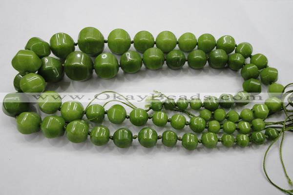 CCN1534 15.5 inches 8*8mm - 20*20mm pumpkin candy jade beads