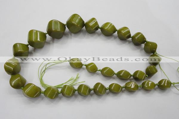 CCN1542 15.5 inches 10*14mm - 20*25mm twisted tetrahedron candy jade beads