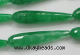 CCN1668 15.5 inches 8*40mm faceted teardrop candy jade beads wholesale