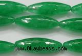 CCN1670 15.5 inches 10*30mm faceted rice candy jade beads wholesale