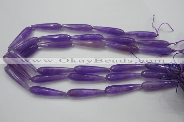 CCN1712 15.5 inches 9*40mm faceted teardrop candy jade beads wholesale