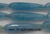 CCN1714 15.5 inches 9*40mm faceted teardrop candy jade beads wholesale