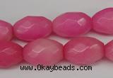 CCN180 15.5 inches 13*18mm faceted rice candy jade beads