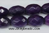 CCN182 15.5 inches 13*18mm faceted rice candy jade beads