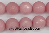 CCN1835 15 inches 14mm faceted round candy jade beads wholesale