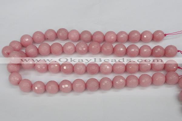 CCN1835 15 inches 14mm faceted round candy jade beads wholesale