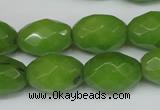 CCN185 15.5 inches 13*18mm faceted rice candy jade beads