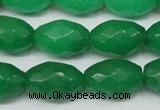 CCN186 15.5 inches 13*18mm faceted rice candy jade beads