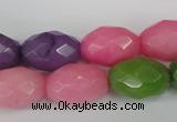 CCN188 15.5 inches 13*18mm faceted rice candy jade beads