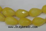 CCN190 15.5 inches 10*14mm faceted teardrop candy jade beads