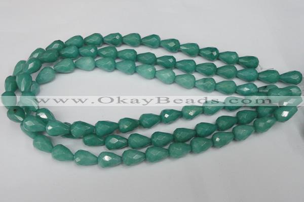 CCN193 15.5 inches 10*14mm faceted teardrop candy jade beads