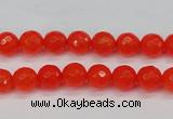 CCN1951 15 inches 6mm faceted round candy jade beads wholesale