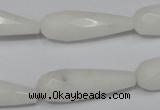 CCN197 15.5 inches 10*30mm faceted teardrop candy jade beads