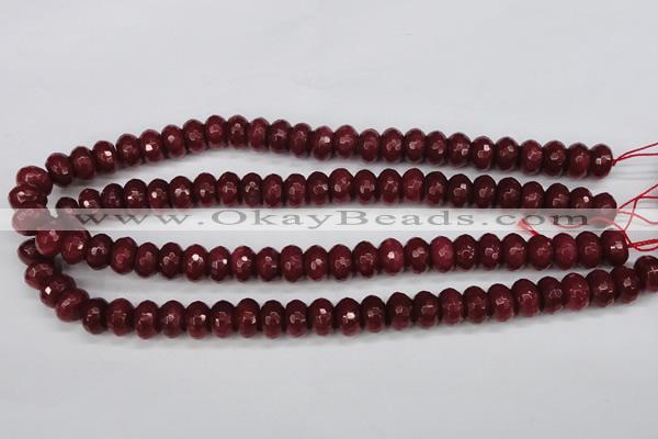 CCN1992 15 inches 8*12mm faceted rondelle candy jade beads wholesale