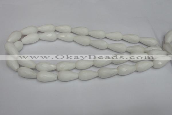 CCN201 15.5 inches 12*22mm faceted teardrop candy jade beads