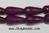 CCN2148 15.5 inches 10*20mm faceted teardrop candy jade beads