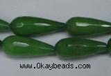 CCN2151 15.5 inches 10*25mm faceted teardrop candy jade beads