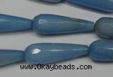 CCN2160 15.5 inches 10*30mm faceted teardrop candy jade beads