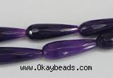 CCN2171 15.5 inches 8*25mm faceted teardrop candy jade beads