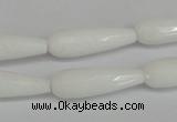 CCN2176 15.5 inches 8*25mm faceted teardrop candy jade beads