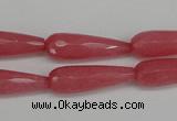 CCN2180 15.5 inches 8*25mm faceted teardrop candy jade beads