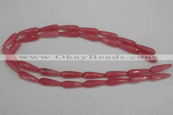 CCN2180 15.5 inches 8*25mm faceted teardrop candy jade beads