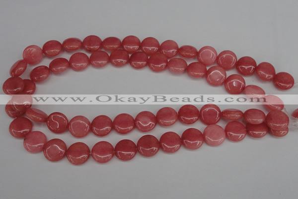 CCN2238 15.5 inches 14mm faceted coin candy jade beads wholesale