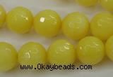 CCN2258 15.5 inches 14mm faceted round candy jade beads wholesale